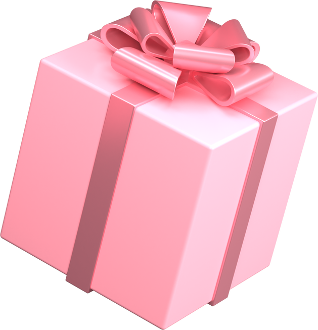 3D pink cute gift box